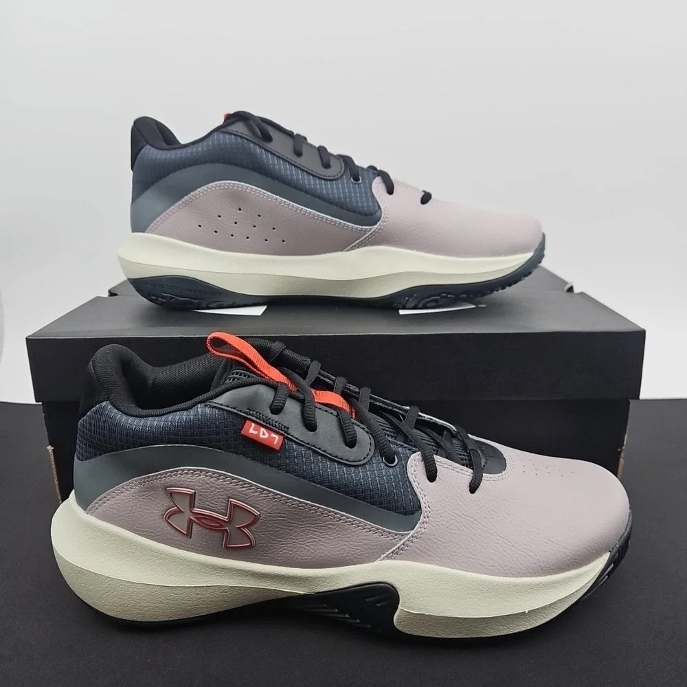 Under Armour Lockdown 7 Tetra Gray Basketball Shoes 3028512-101 Mens Size 13 New